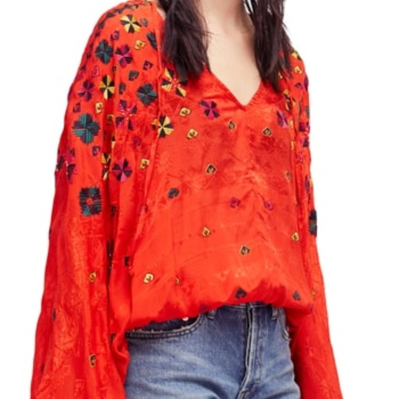 Free People Music In Time Embroidered Top - Picture 2 of 3